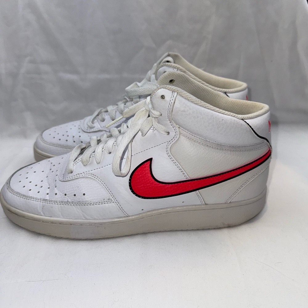 Nike women’s Court Vision‎ Mid sneakers in the "White Flash Crimson"